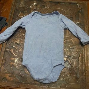 Light heathered blue long sleeve onesie